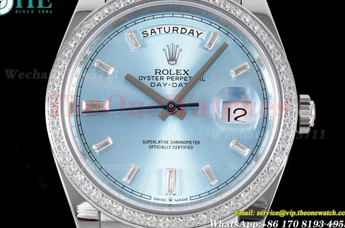 GSF 40mm DayDate A3255 Version) SS (Tungsten 228349 Heavy SS Pres Ice Blue Dia 0128